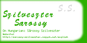 szilveszter sarossy business card