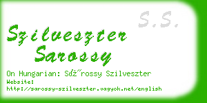 szilveszter sarossy business card